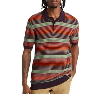 SCOTCH & SODA Hideaway Striped Polo Sweater Multicolor Knit Shirt Size XXL